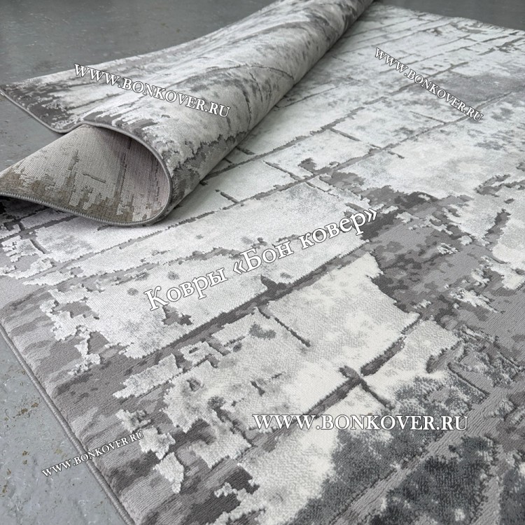 Турецкий Ковер Для Гостиной Дизайн 09 Серый Прямоугольный